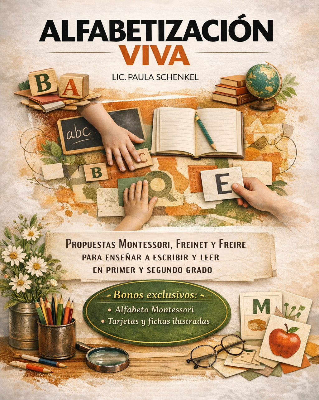 Alfabetización viva. Propuestas Montessori, Freinet y Freire para enseñar a escribir y leer en primer y segundo grado